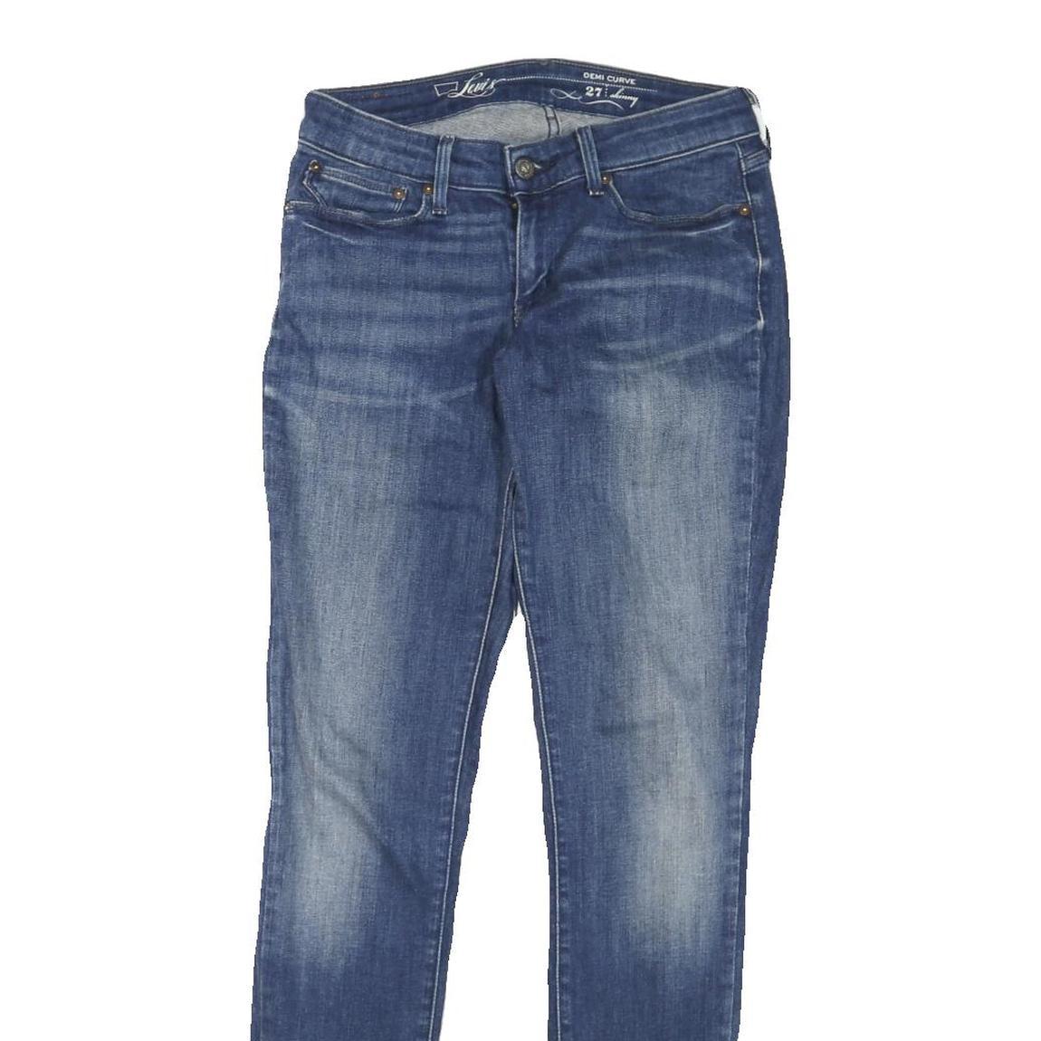 LEVI'S Womens Regular Fit Blue Denim Skinny Jeans W27 L31 Classic Zip Closure