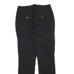 LAUREN RALPH LAUREN Womens Cotton Blend Black Regular Fit Straight Leg Trousers