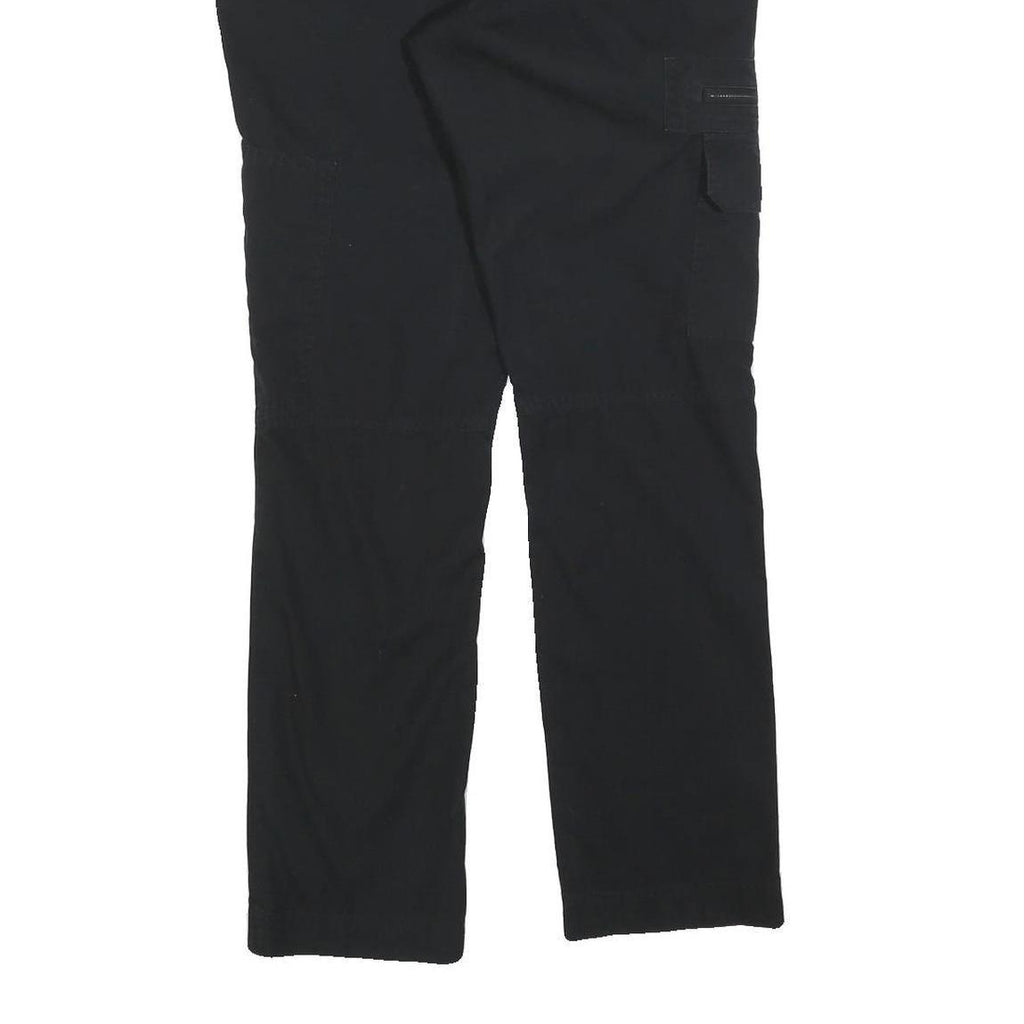 LAUREN RALPH LAUREN Womens Cotton Blend Black Regular Fit Straight Leg Trousers
