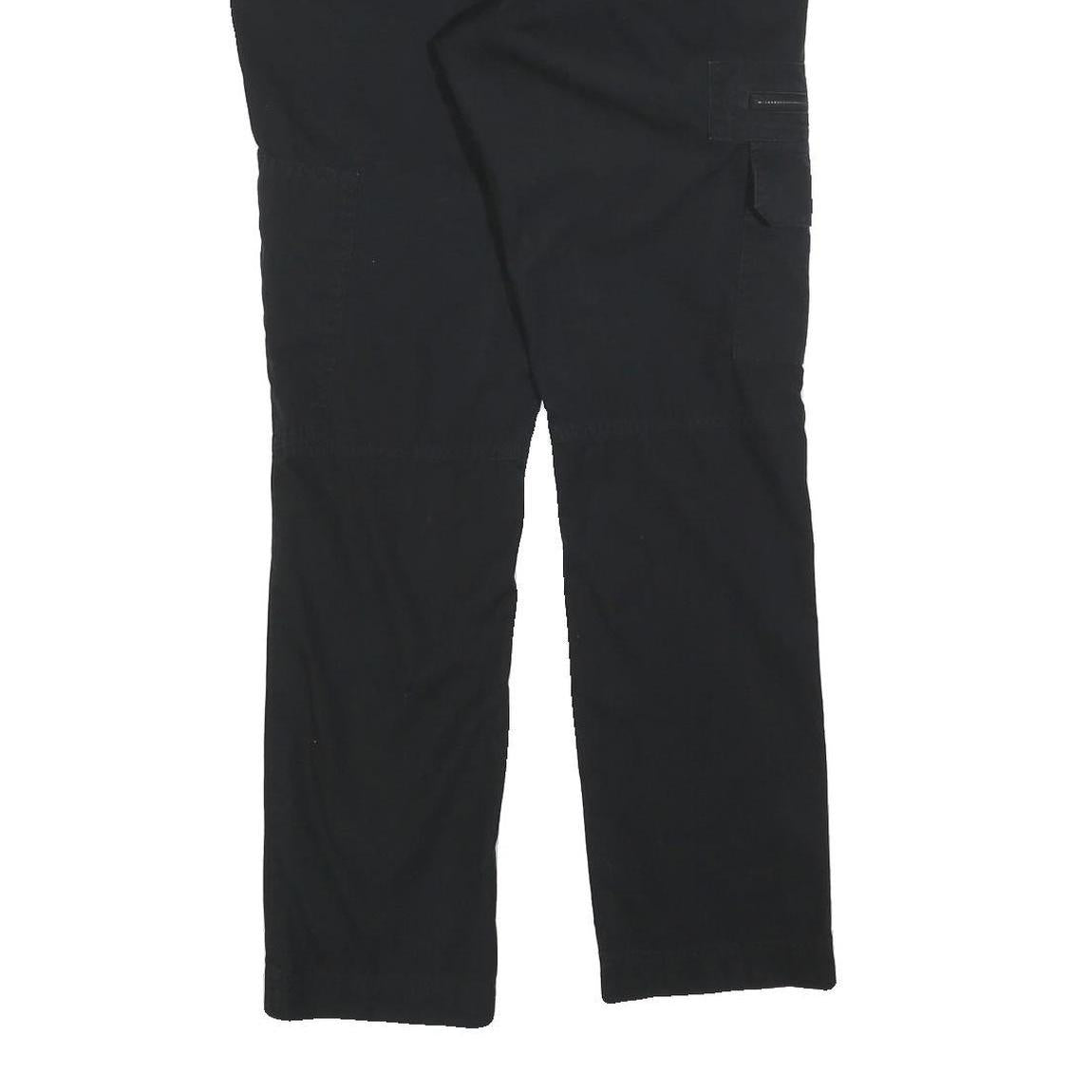 LAUREN RALPH LAUREN Womens Cotton Blend Black Regular Fit Straight Leg Trousers