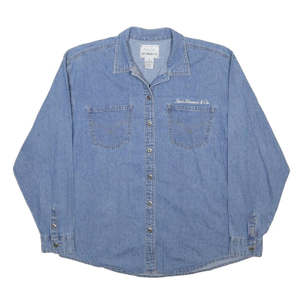 LEVI'S Womens Blue Denim Shirt XL Cotton Button Front Casual Wear
