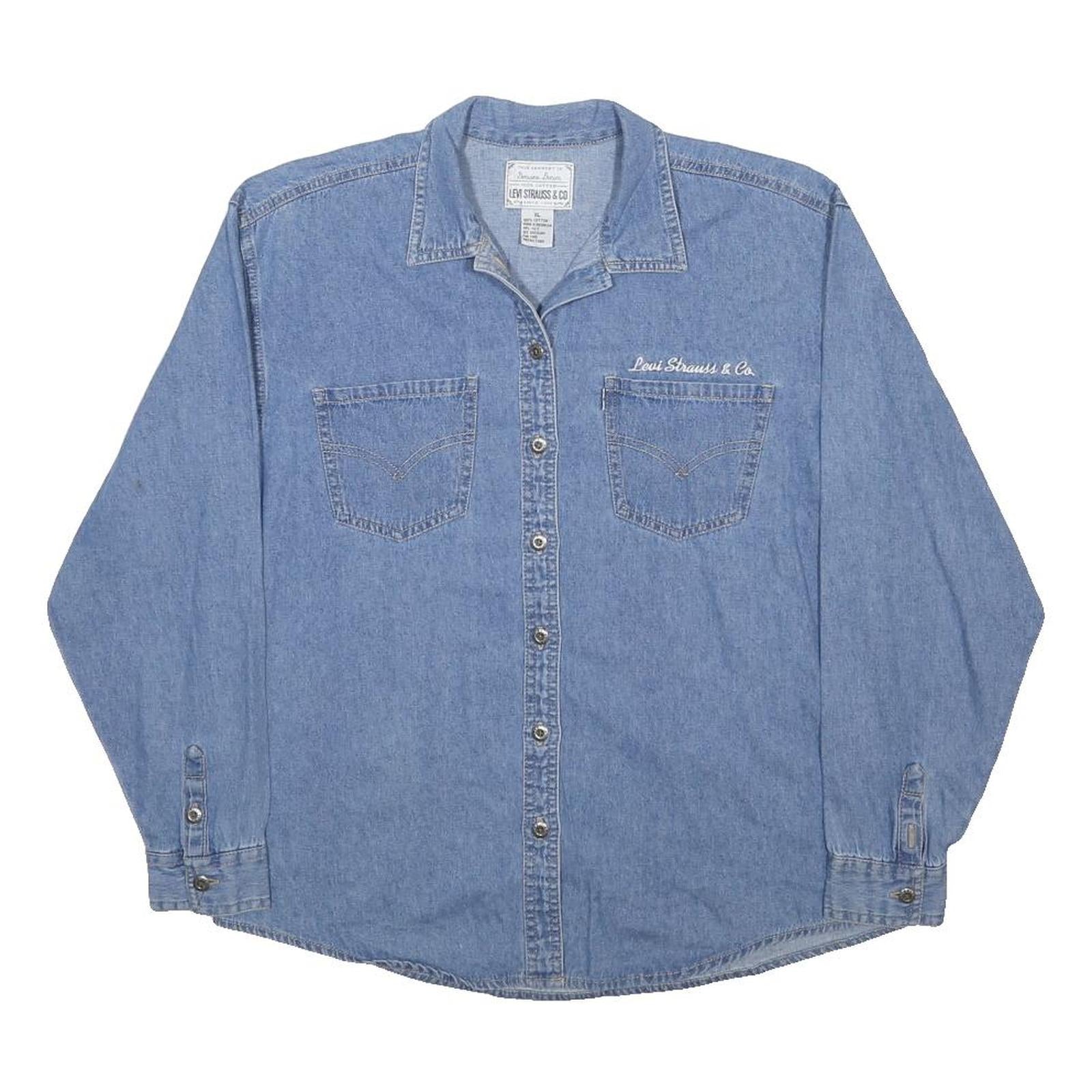 LEVI'S Womens Blue Denim Shirt XL Cotton Button Front Casual Wear
