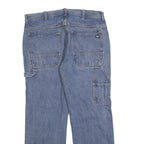 KEY Mens Regular Blue Denim Jeans W34 L30 Cotton Blend Zip Pockets Casual