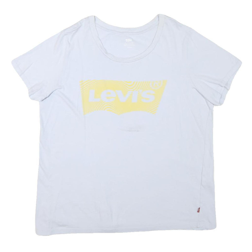 LEVI'S Womens White Cotton Blend Graphic T-Shirt XL Short Sleeve Crew Neck