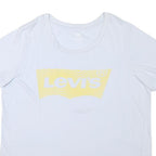 LEVI'S Womens White Cotton Blend Graphic T-Shirt XL Short Sleeve Crew Neck