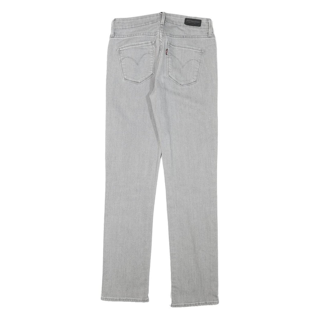 LEVI'S Womens Slim Grey Denim Slim Jeans Cotton Blend W25 L27 Stylish Zip