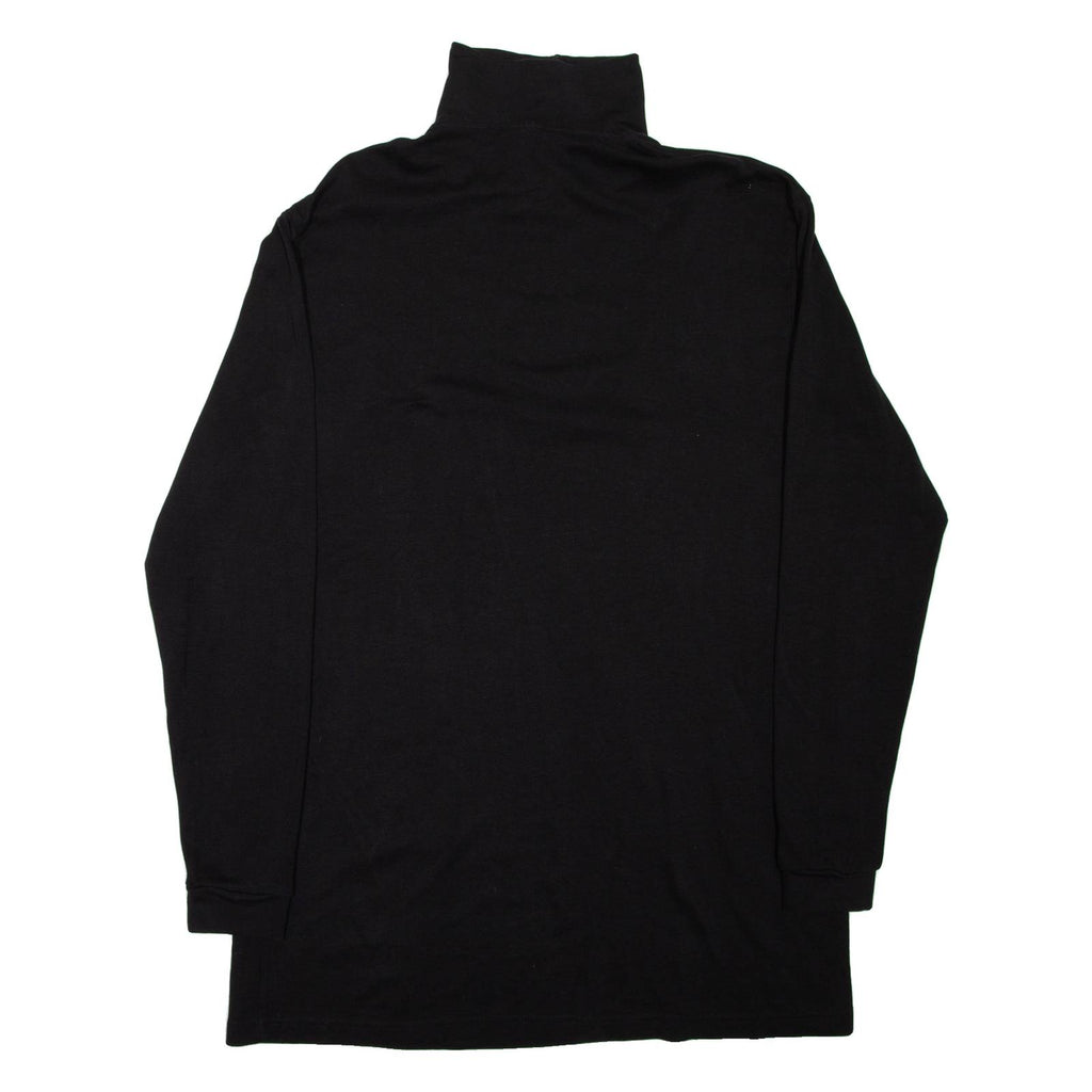Lightweight Mens Sweatshirt Black 1/4 Zip 2XL