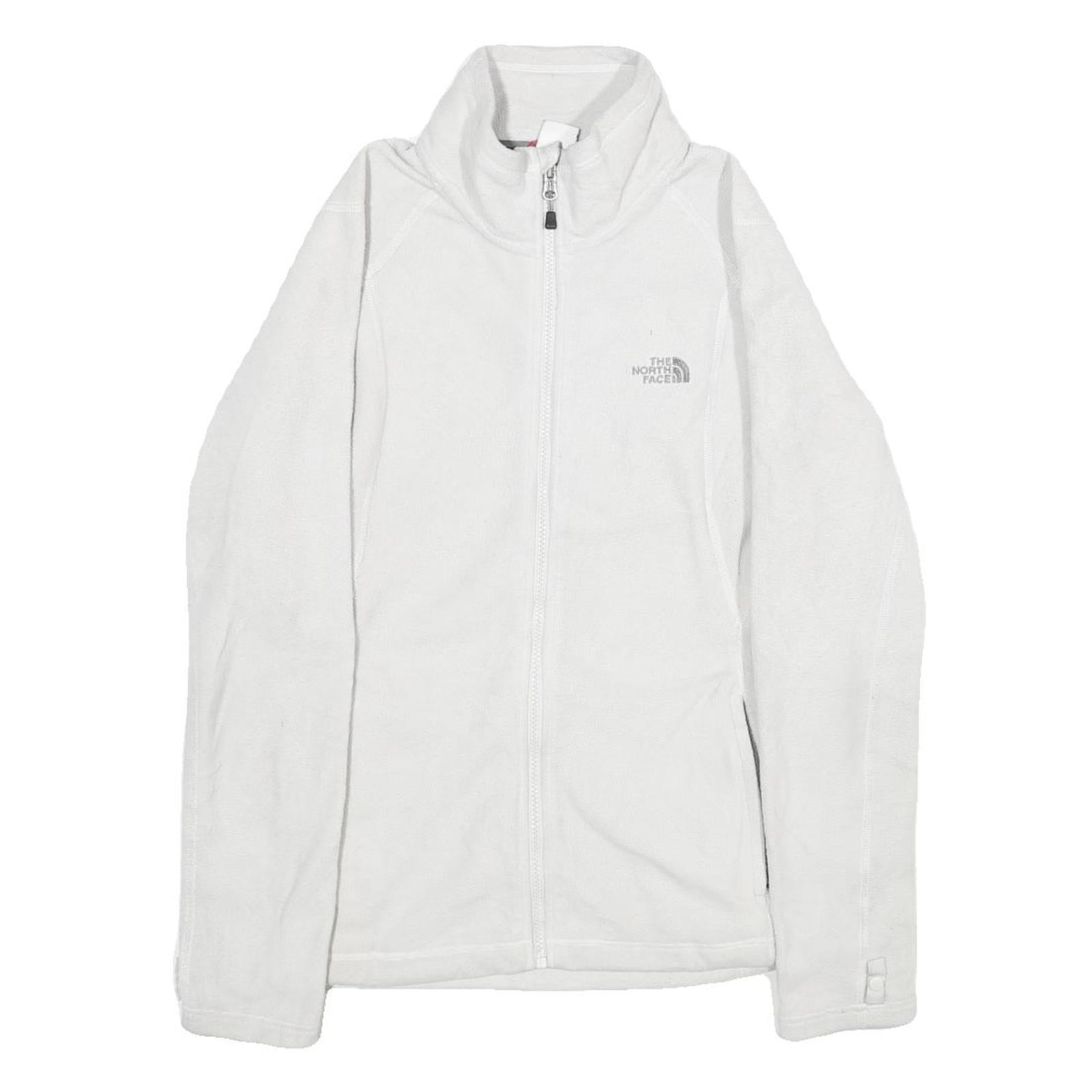 THE NORTH FACE Womens White Jacket M Polyester Zip Outdoor Activewear