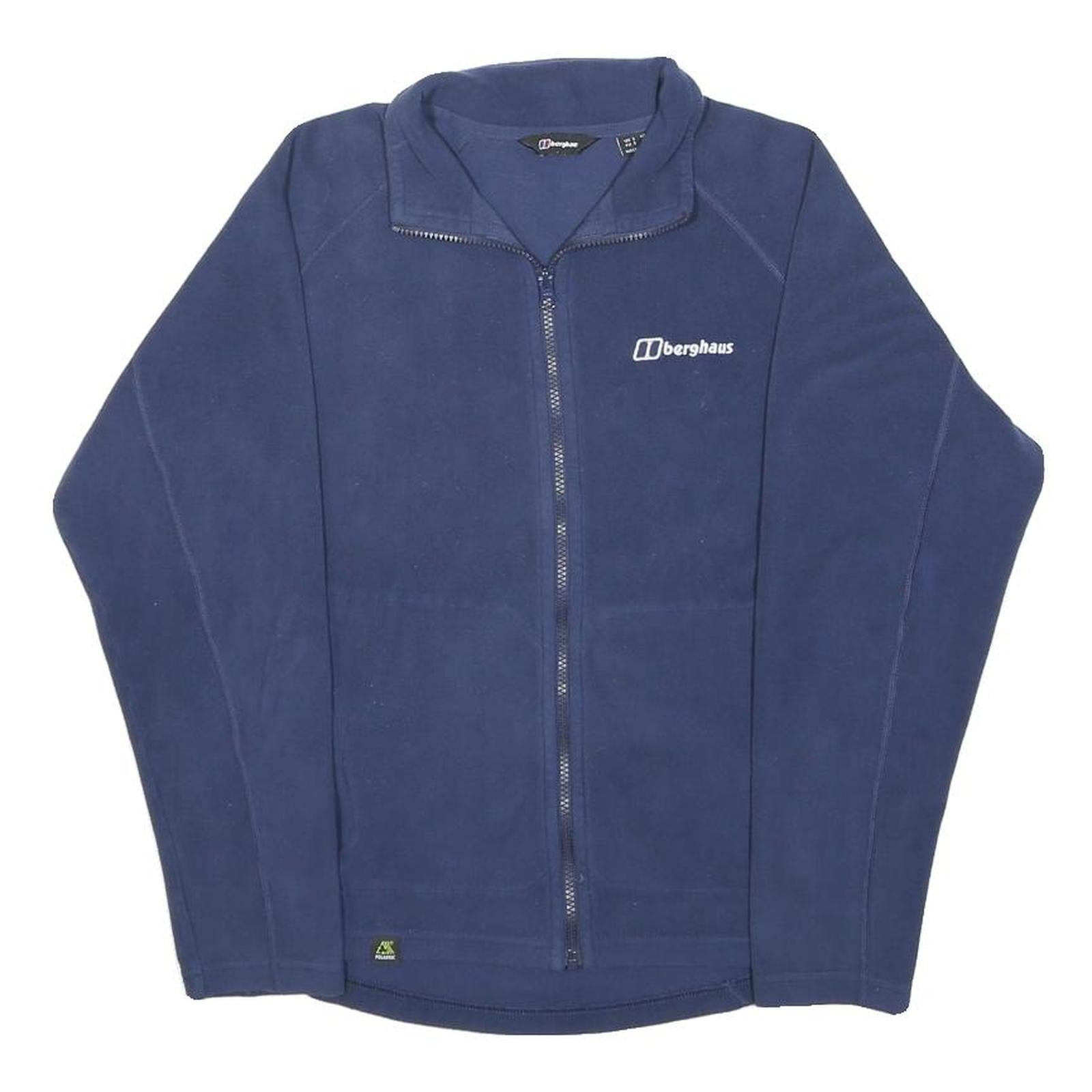 BERGHAUS Womens Blue Jacket S Polyester Plain Zip Outdoor Casual Fleece