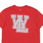 NIKE Mens Red L Graphic T-Shirt Short Sleeve Crew Neck Cotton Blend Casual
