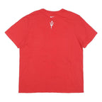 NIKE Mens Red L Graphic T-Shirt Short Sleeve Crew Neck Cotton Blend Casual