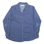 ANTHONY RICHARDS Womens Blue Denim Shirt S Long Sleeve Button Casual