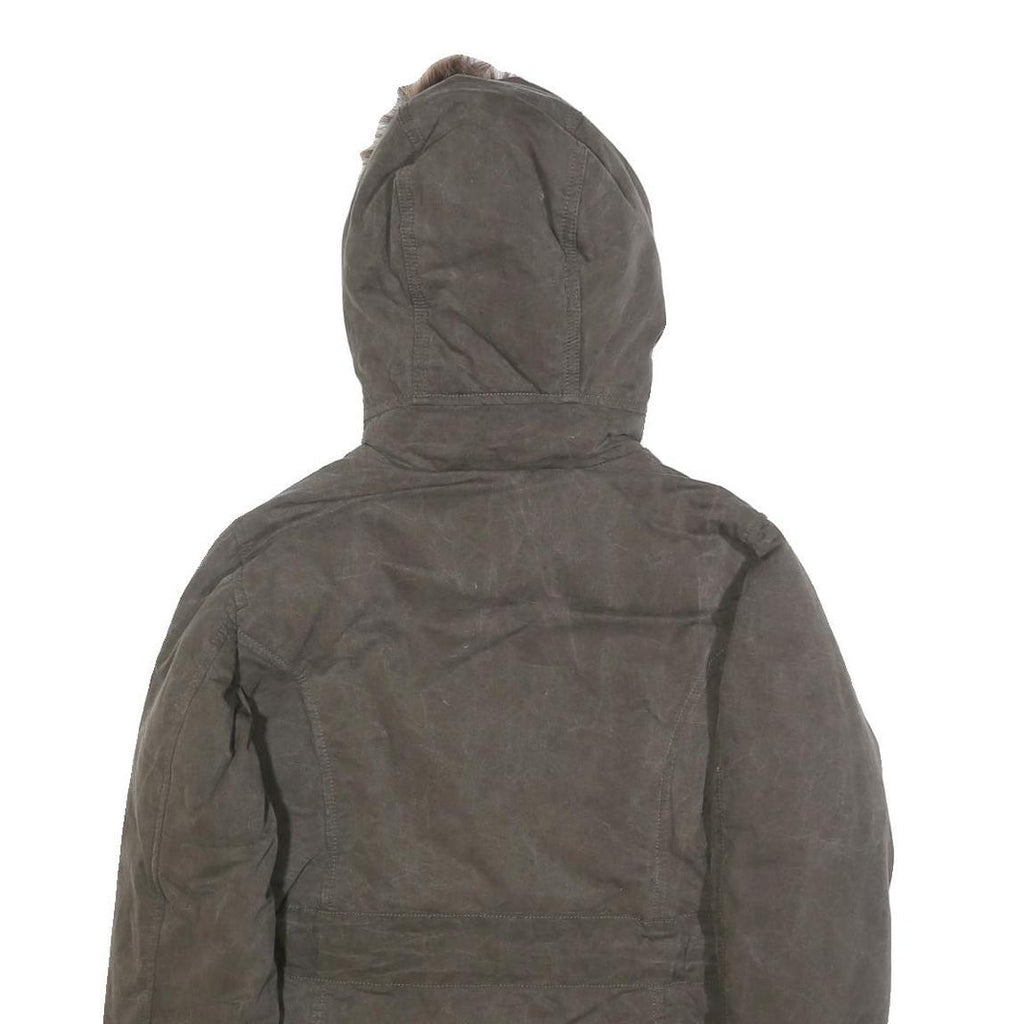 ALL SAINTS Womens Brown Cotton Blend Hooded Zip Jacket UK 10 Casual Stylish