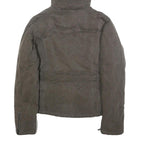 ALL SAINTS Womens Brown Cotton Blend Hooded Zip Jacket UK 10 Casual Stylish