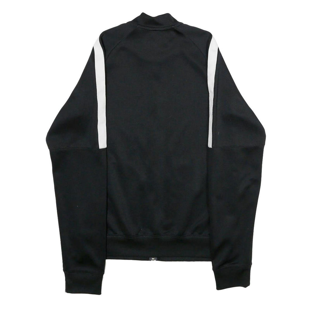 NIKE Mens Black & White Track Jacket S Polyester Plain Zip Sportswear