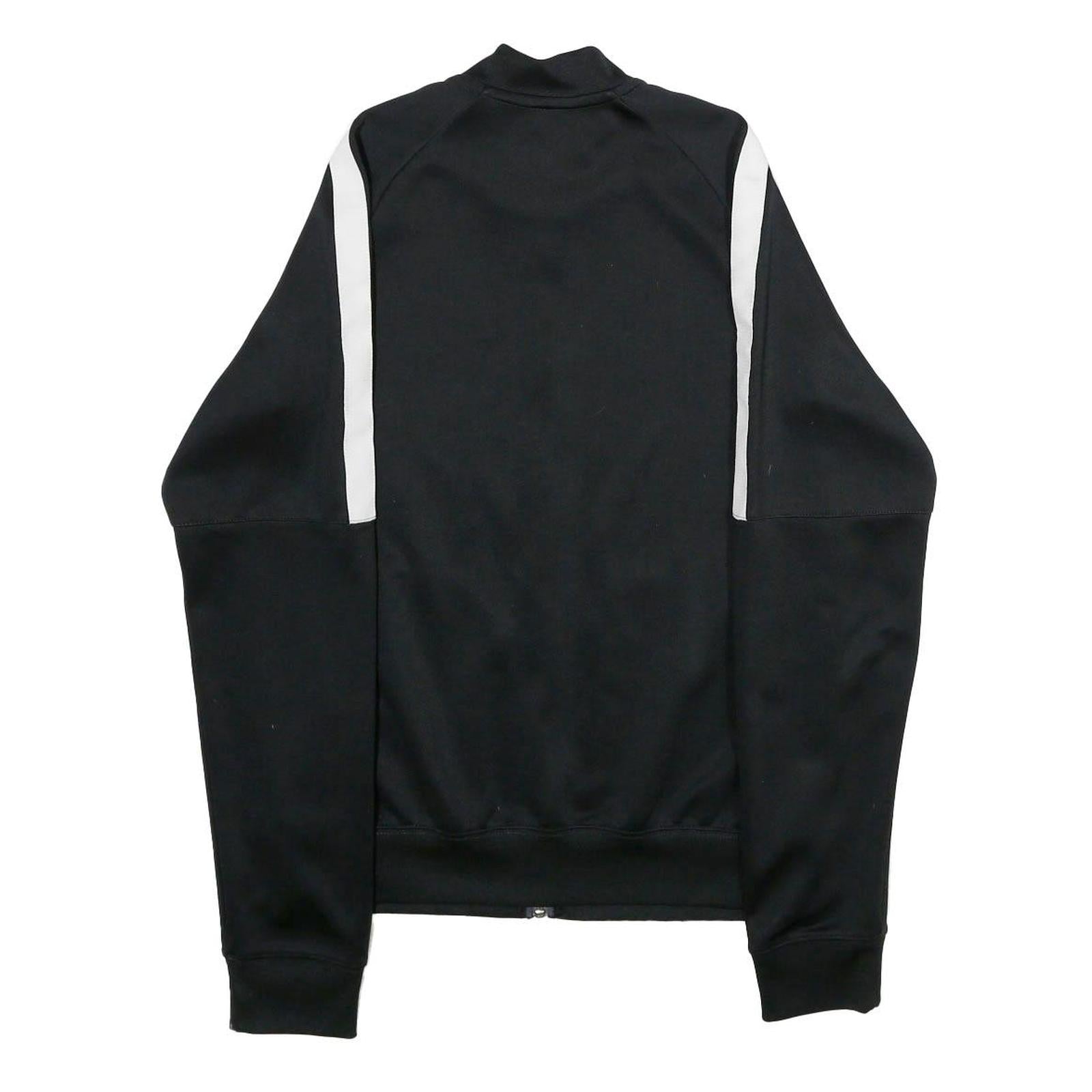 NIKE Mens Black & White Track Jacket S Polyester Plain Zip Sportswear