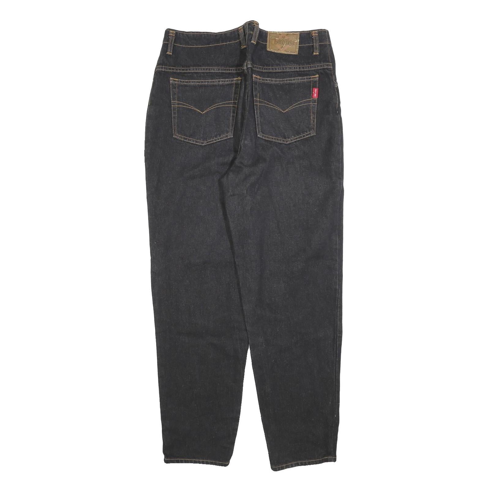 TRAILER Womens Jeans Blue Regular Straight Denim Raw W32 L30 Cotton Blend Zip