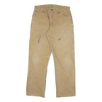 DICKIES Mens Jeans Regular Straight Denim Beige W34 L32 Workwear Zip Closure