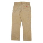 DICKIES Mens Jeans Regular Straight Denim Beige W34 L32 Workwear Zip Closure