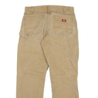 DICKIES Mens Jeans Regular Straight Denim Beige W34 L32 Workwear Zip Closure