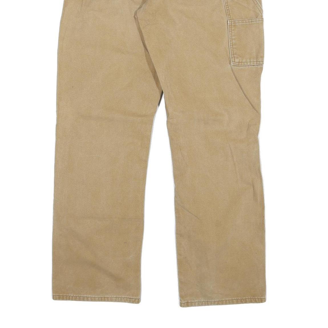 DICKIES Mens Jeans Regular Straight Denim Beige W34 L32 Workwear Zip Closure