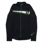 RACER Full Zip Cycling Womens Jersey Black Long Sleeve High Neck UK 8