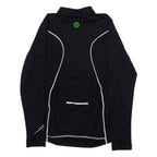 RACER Full Zip Cycling Womens Jersey Black Long Sleeve High Neck UK 8