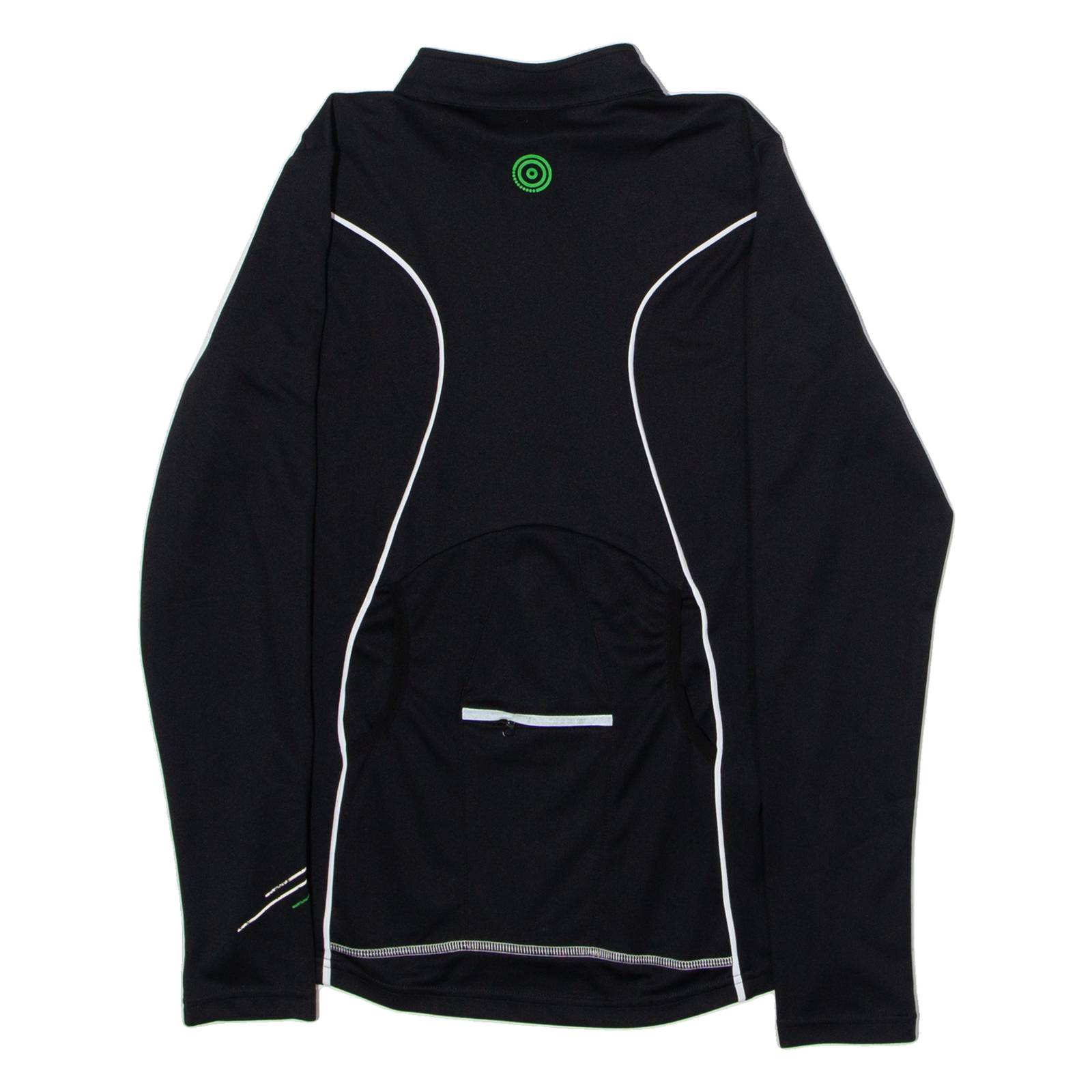 RACER Full Zip Cycling Womens Jersey Black Long Sleeve High Neck UK 8