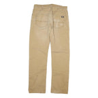 DICKIES Mens Regular Fit Straight Leg Denim Beige W32 L32 Workwear Jeans Zip