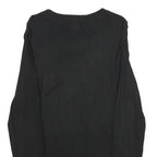 H&M Womens Black Plain Pullover Basic Knit Jumper S Decorative Buttons