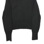 H&M Womens Black Plain Pullover Basic Knit Jumper S Decorative Buttons