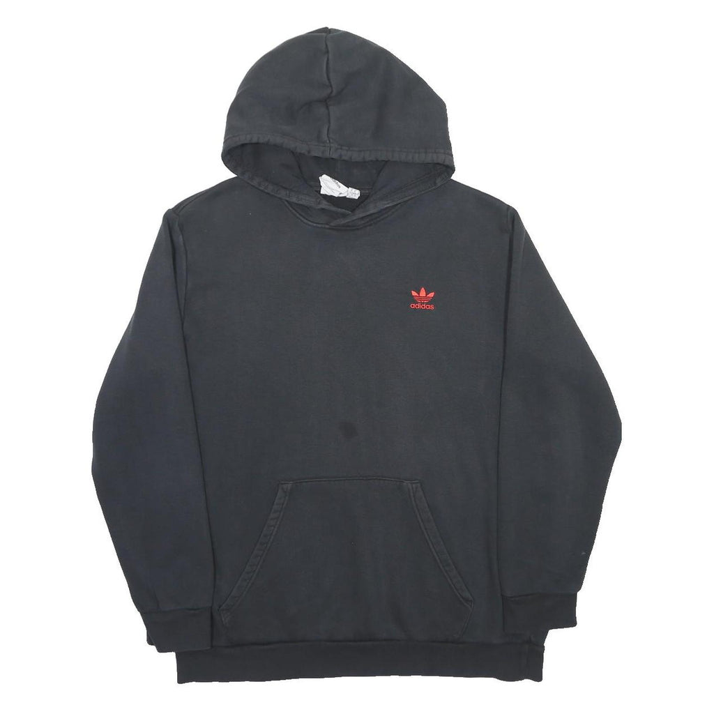 ADIDAS Mens Black Hoodie XL Cotton Blend Pullover Logo Casual Wear