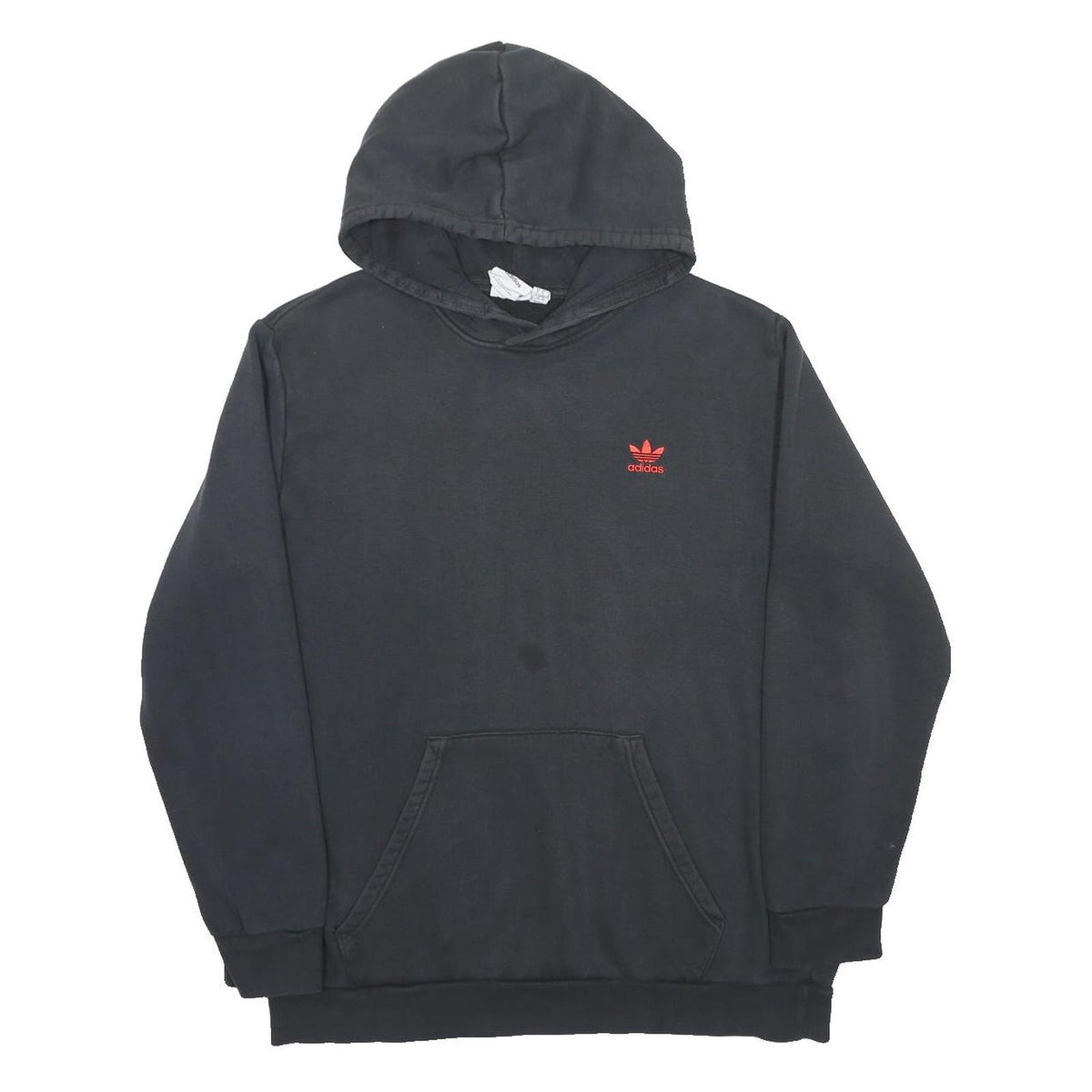 ADIDAS Mens Black Hoodie XL Cotton Blend Pullover Logo Casual Wear