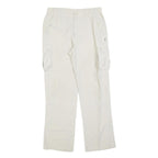 SWITCHER Womens Regular White Cargo Trousers W30 L30 Zip Pocket Casual