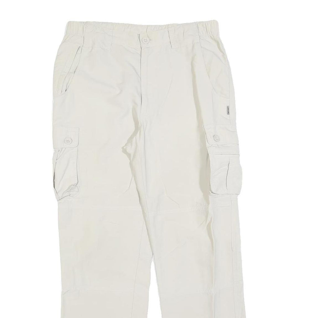 SWITCHER Womens Regular White Cargo Trousers W30 L30 Zip Pocket Casual