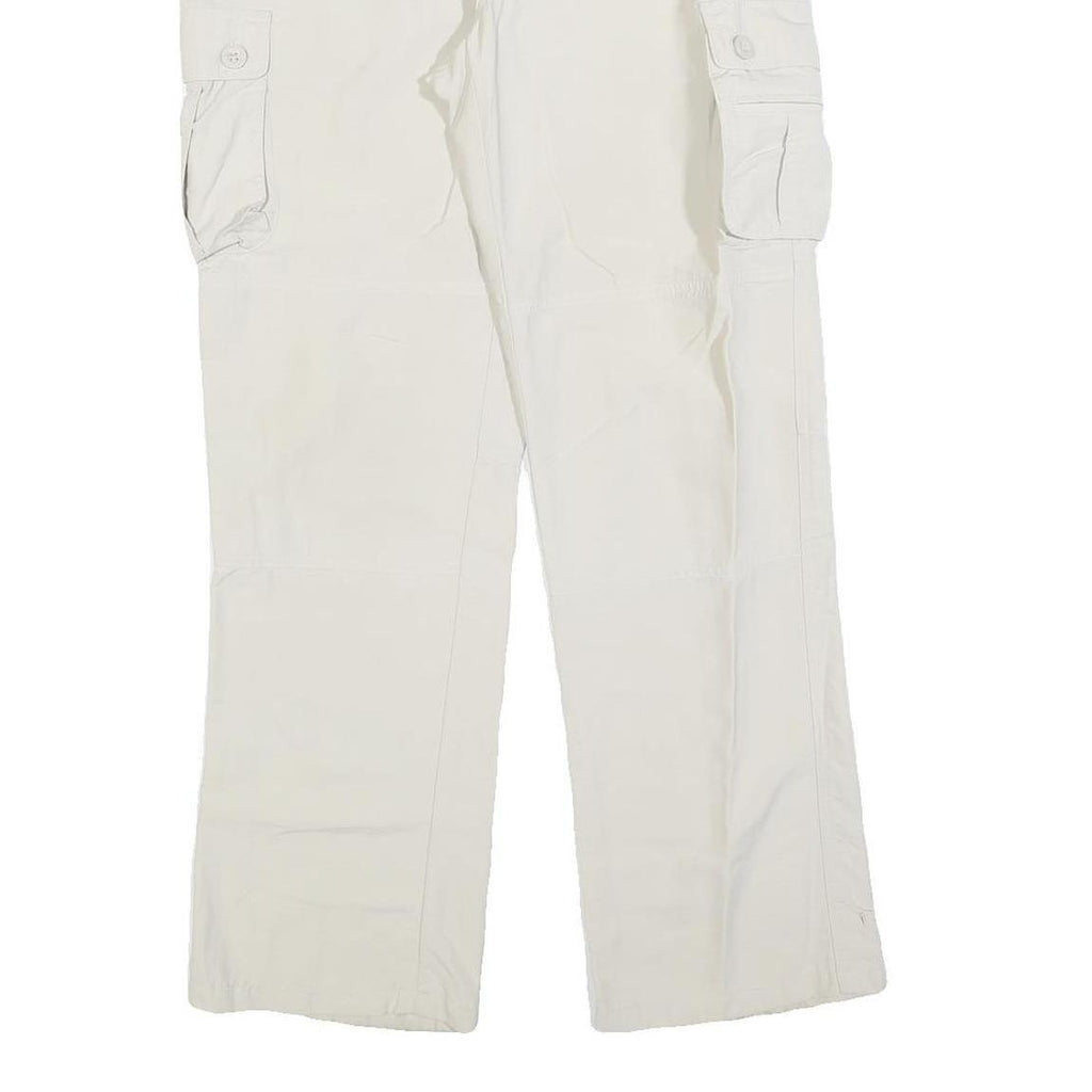 SWITCHER Womens Regular White Cargo Trousers W30 L30 Zip Pocket Casual