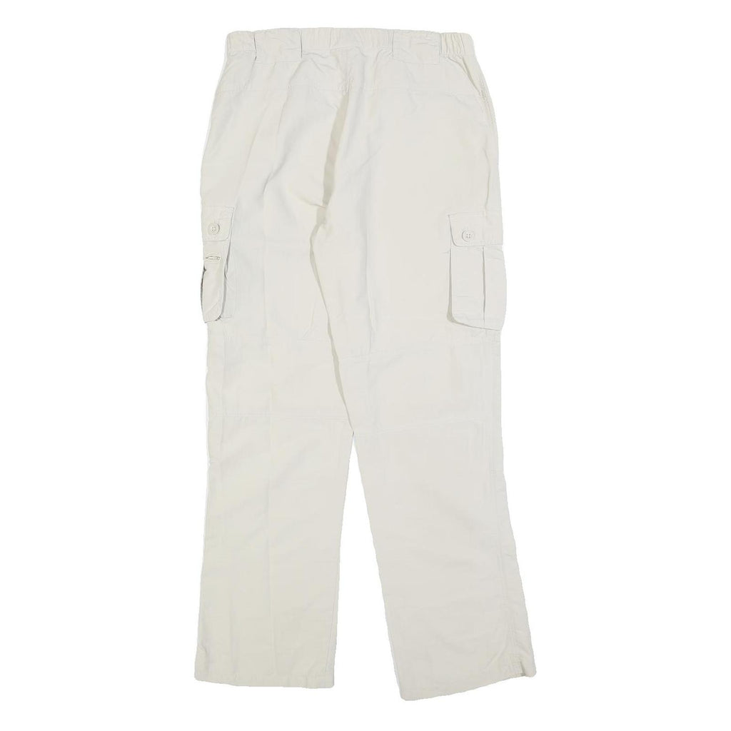 SWITCHER Womens Regular White Cargo Trousers W30 L30 Zip Pocket Casual