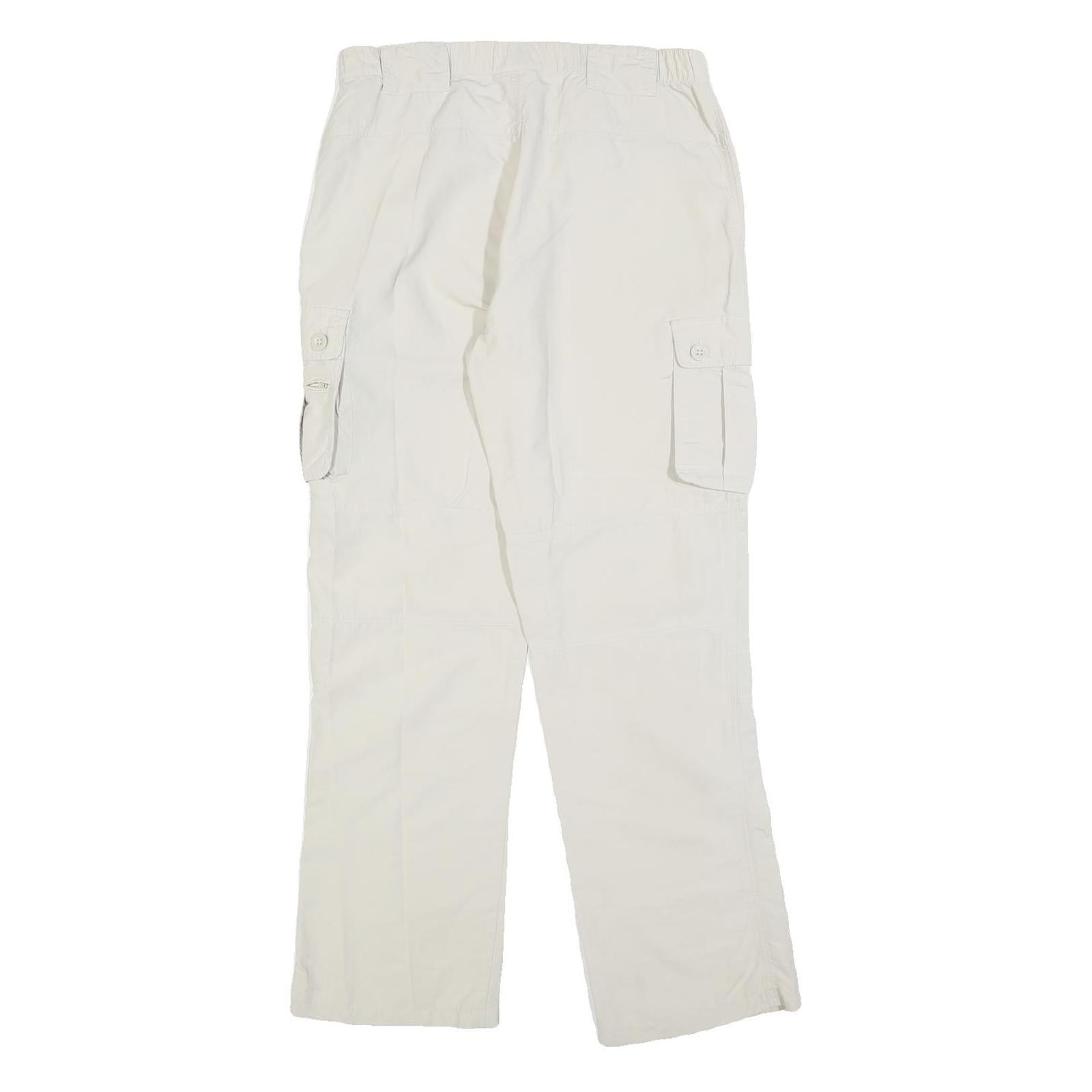 SWITCHER Womens Regular White Cargo Trousers W30 L30 Zip Pocket Casual