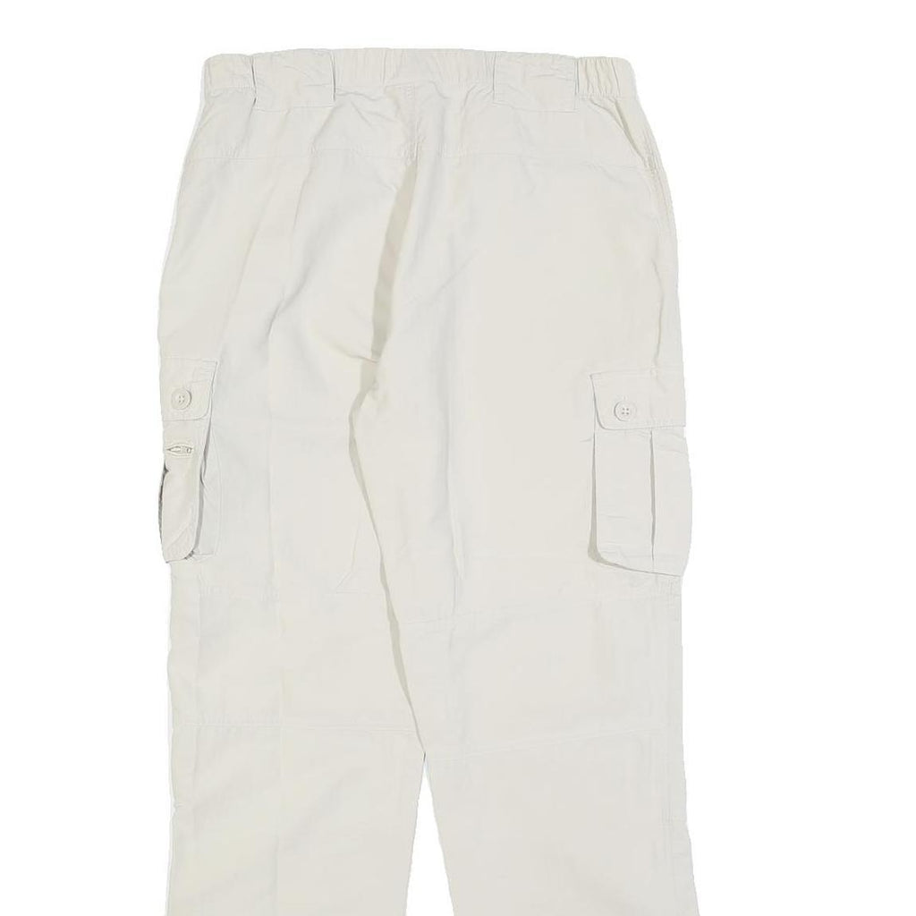 SWITCHER Womens Regular White Cargo Trousers W30 L30 Zip Pocket Casual