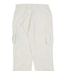 SWITCHER Womens Regular White Cargo Trousers W30 L30 Zip Pocket Casual