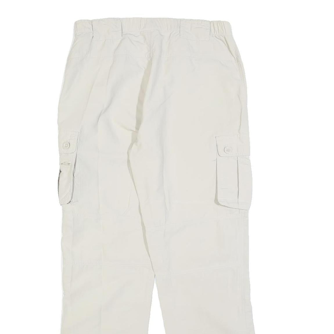 SWITCHER Womens Regular White Cargo Trousers W30 L30 Zip Pocket Casual