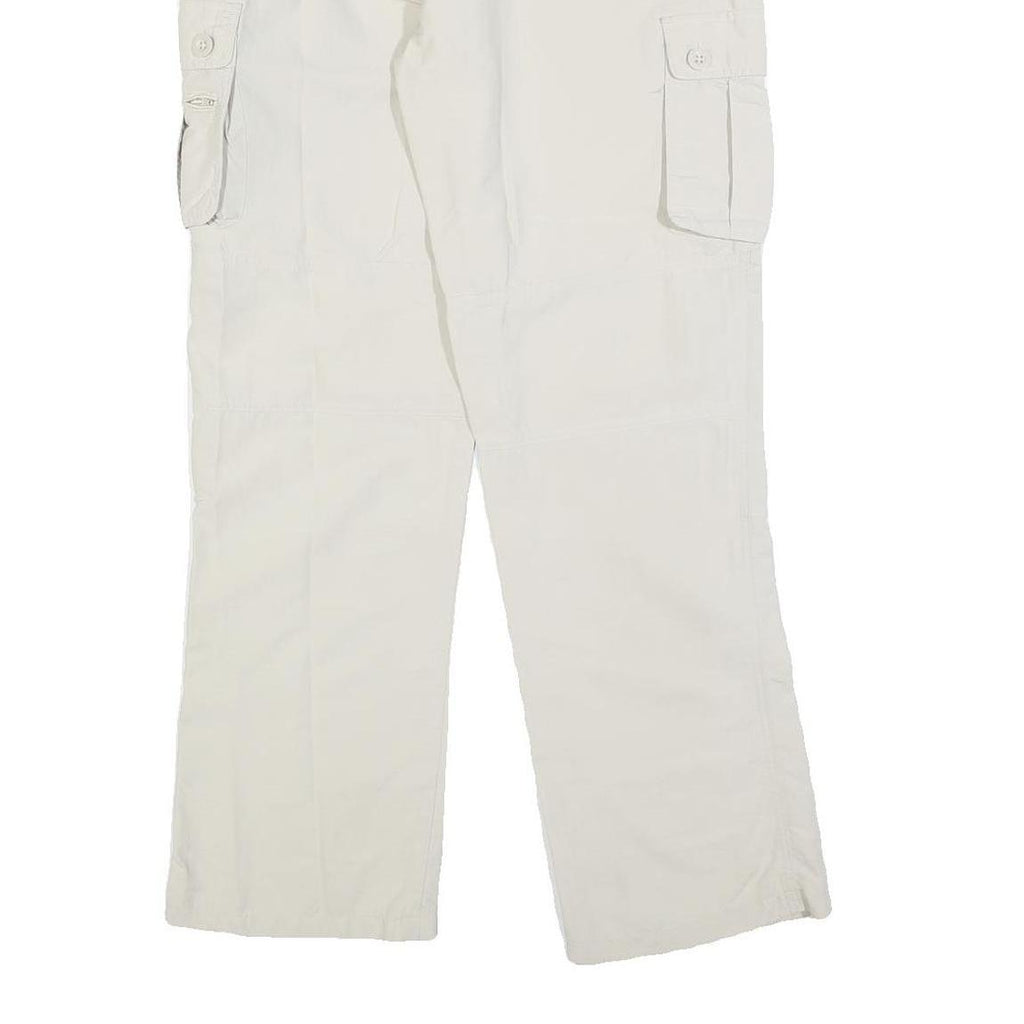 SWITCHER Womens Regular White Cargo Trousers W30 L30 Zip Pocket Casual