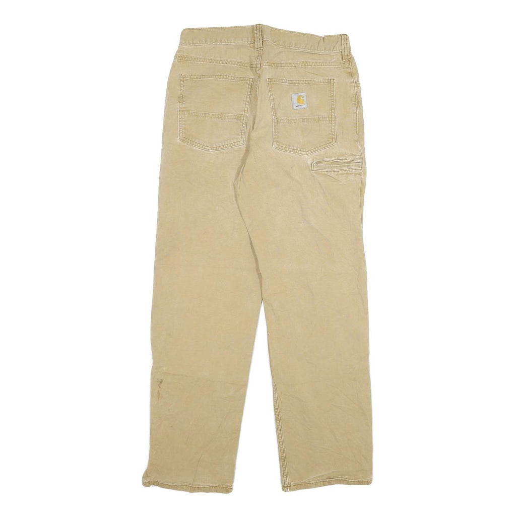 CARHARTT Mens Relaxed Beige Cotton Blend Trousers W28 L29 Casual Workwear