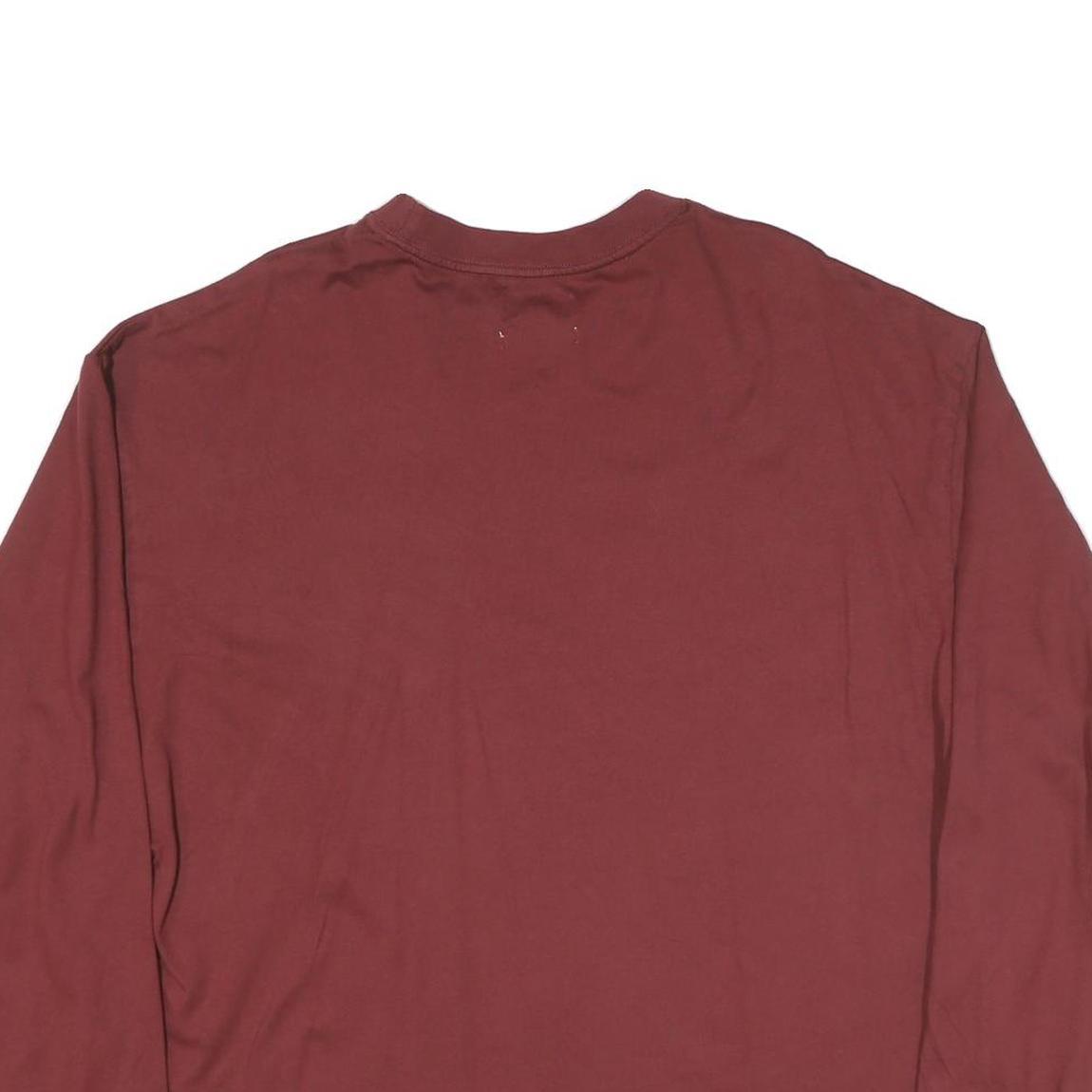 CALVIN KLEIN JEANS Mens Maroon Long Sleeve Crew Neck T-Shirt XL Cotton Blend