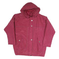 Womens Red Polyester Blend Hooded Zip Jacket XL Plain Casual Outdoor Windbreaker