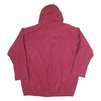Womens Red Polyester Blend Hooded Zip Jacket XL Plain Casual Outdoor Windbreaker