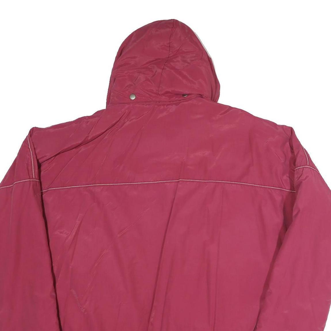Womens Red Polyester Blend Hooded Zip Jacket XL Plain Casual Outdoor Windbreaker