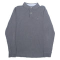 TOMMY HILFIGER Mens Polo Shirt Grey Long Sleeve L