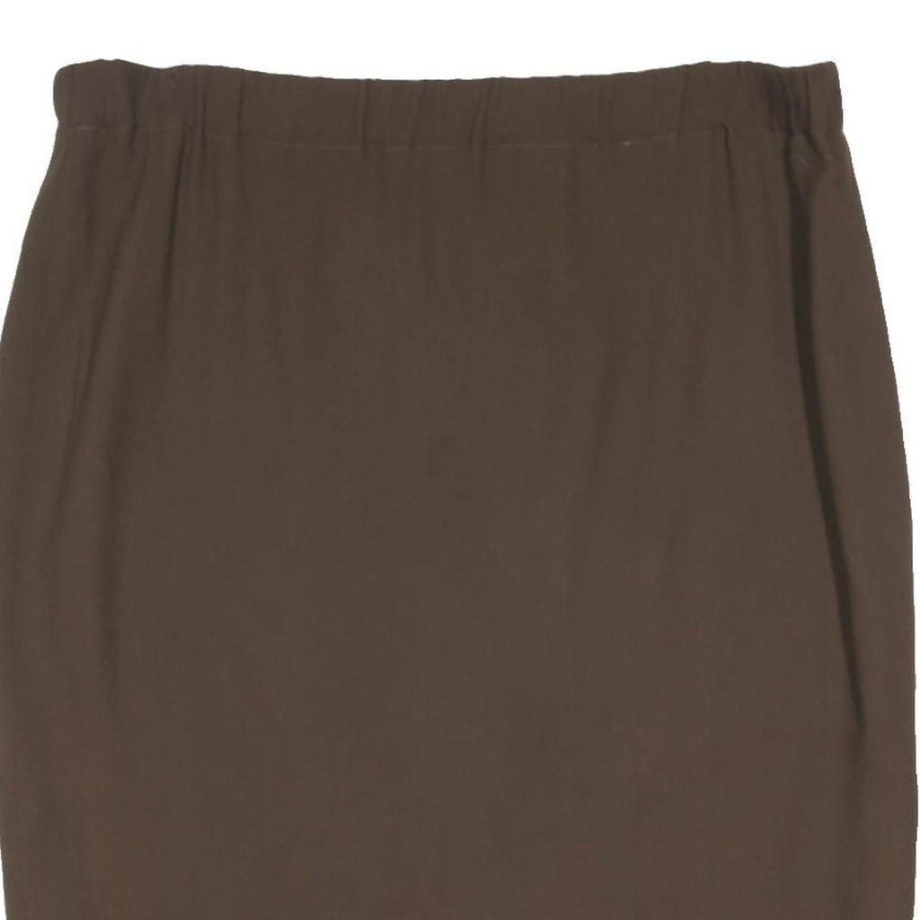 MARINA RINALDI Womens Brown Straight Knee Length Plain Skirt L Classic Elastic