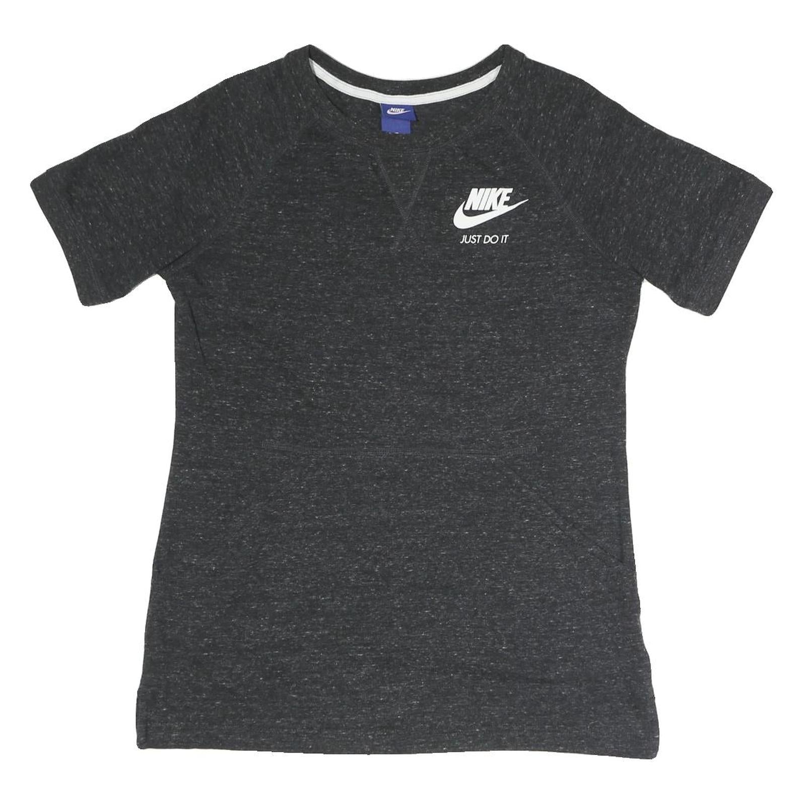 NIKE Womens Black Graphic T-Shirt M Short Sleeve Crew Neck Just Do It Logo